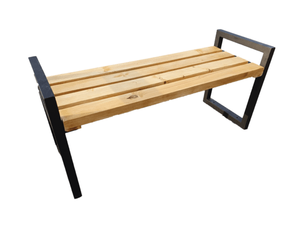 nowoczesna drewniana ławka do ogrodu wersja malowana